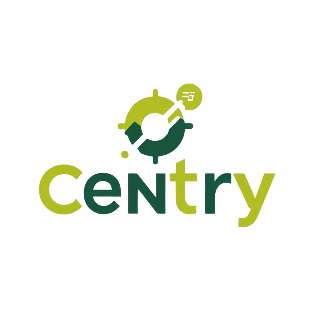 Centry Logo with Stylized Gear or Graph